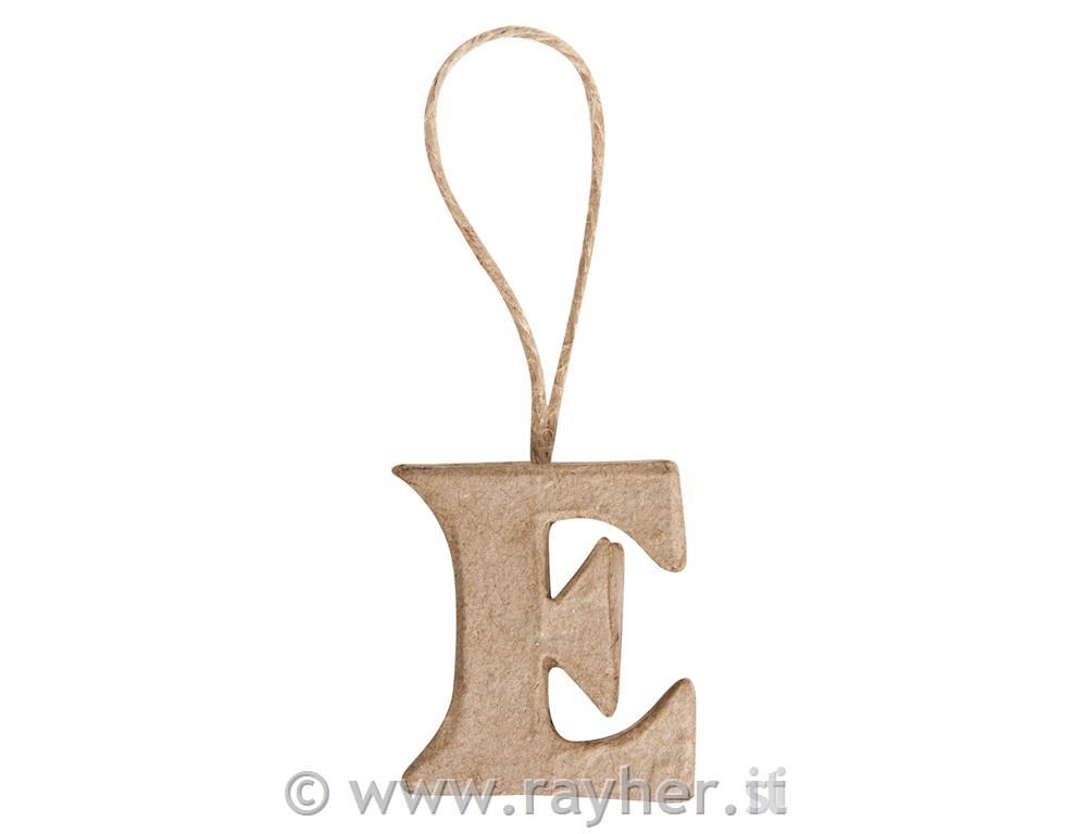 Lettera cartap. "E" FSC Recycled4x3,6x1cm, con gancio