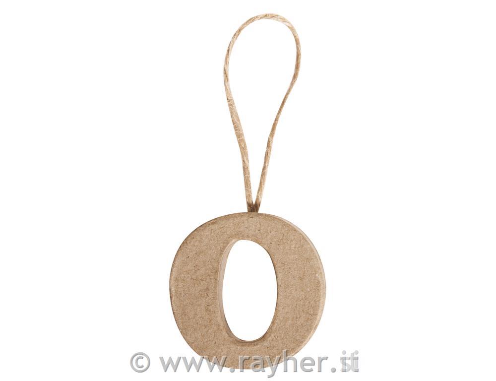 Lettera cartap. "O" FSC Recycled4x4x1cm, con gancio