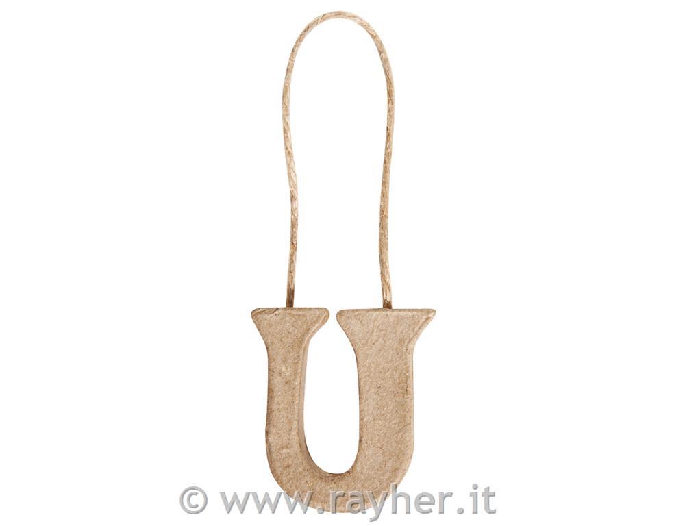 Lettera cartap. "U" FSC Recycled4x4x1cm, con gancio