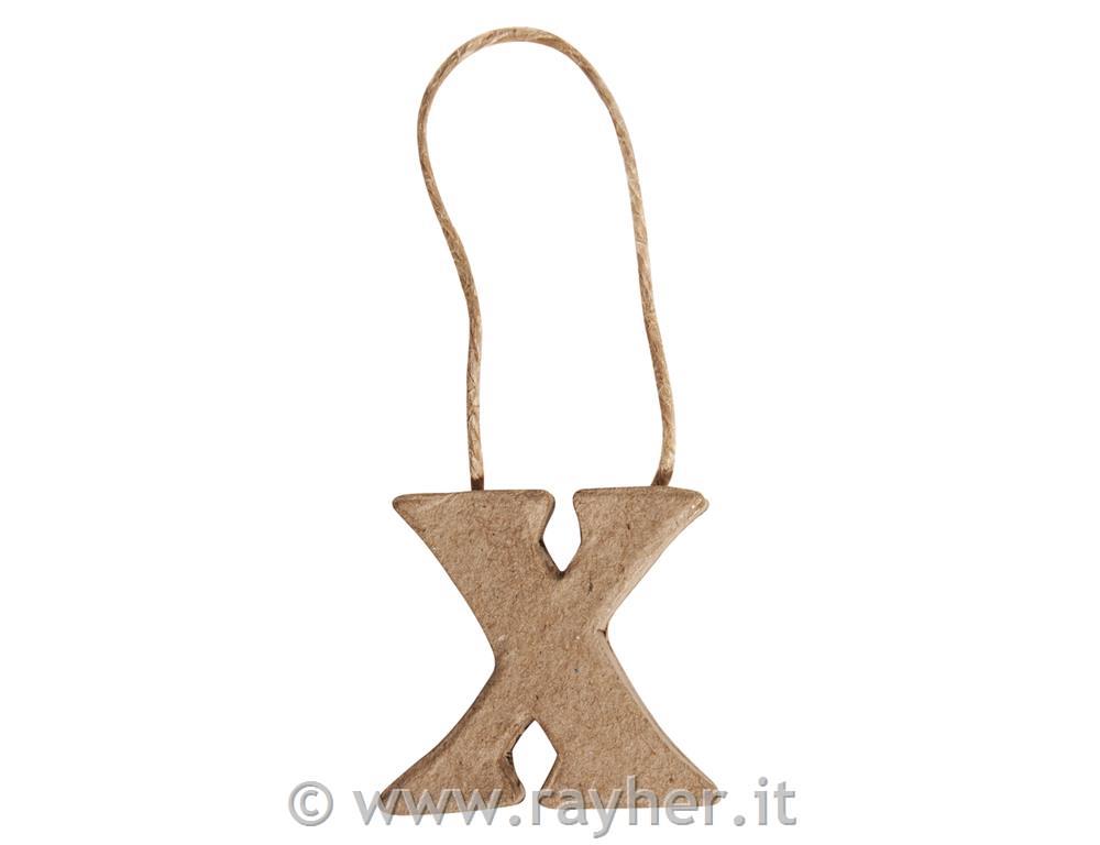 Lettera cartap. "X" FSC Recycled4x4,1x1cm, con gancio