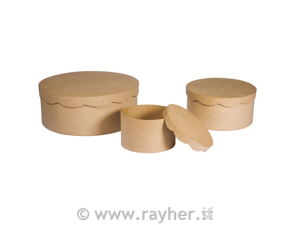 Set box cartap. Recycled 100%, o23,8x9cm/o16,8x8cm/o10x7cm, set 3pz