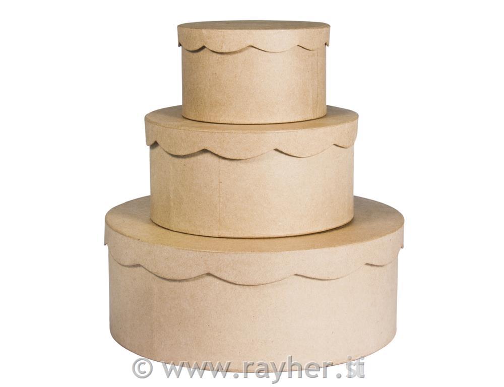 Set box cartap. Recycled 100%, o23,8x9cm/o16,8x8cm/o10x7cm, set 3pz