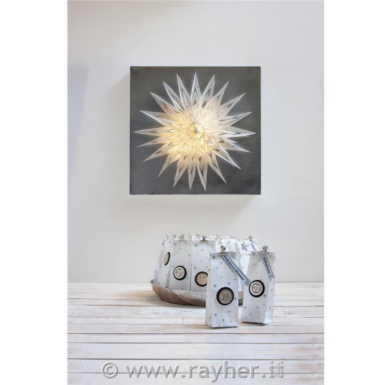 Vrečke papirnate, 7x24cm, 25 kosov, s srebrnimi zvezdicami