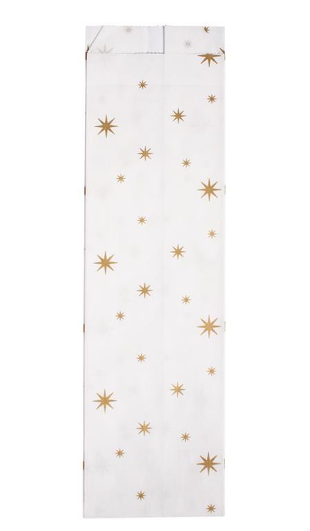 Paper block-bottom bags, white, 10x24x5.7cm, bag 20pcs