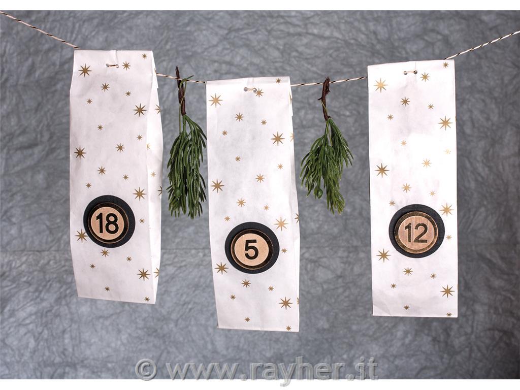 Paper block-bottom bags, white, 10x24x5.7cm, bag 20pcs