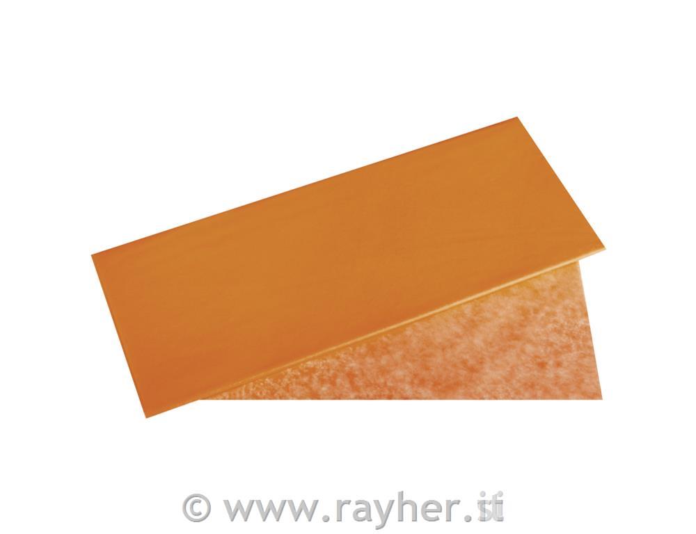 Carta seta, 50x75cm, 17g/m2non stinge, bus.blis. 5arancione