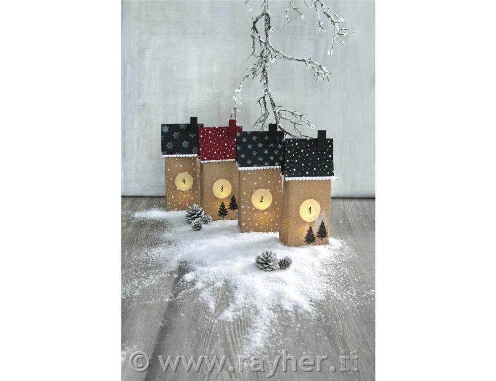 Buste di carta a fondo, kraft, 10x24x6cm, 80g/m2, bus.blis. 25pz