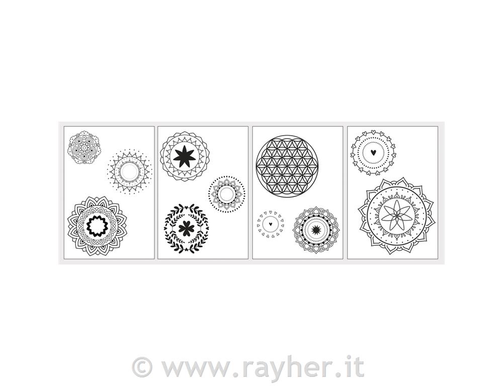 Carta trasferibile c.modelli "Mandalas",5xA4 carta trasferibile+modelli, bus.bli