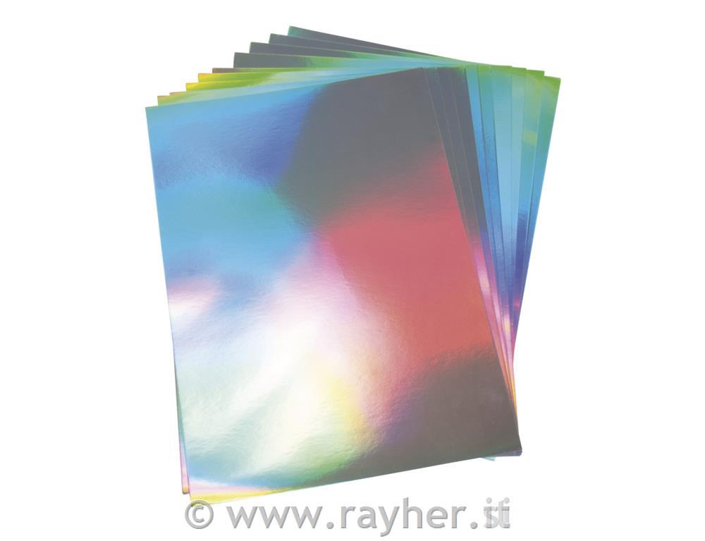 Carta effetto ologramma, A4, argento