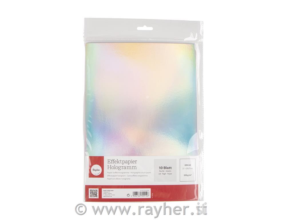 Carta effetto ologramma, A4, argento