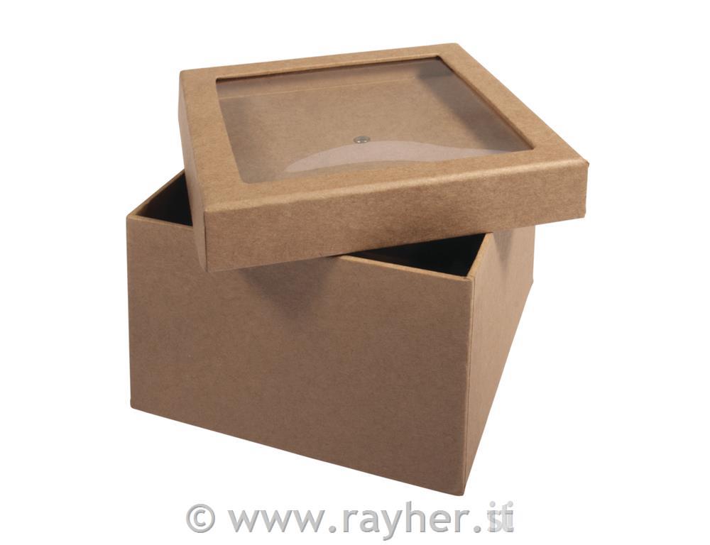 kosboard box w.shaking lid,FSC Rec.100%12.5x12.5x9cmkraft
