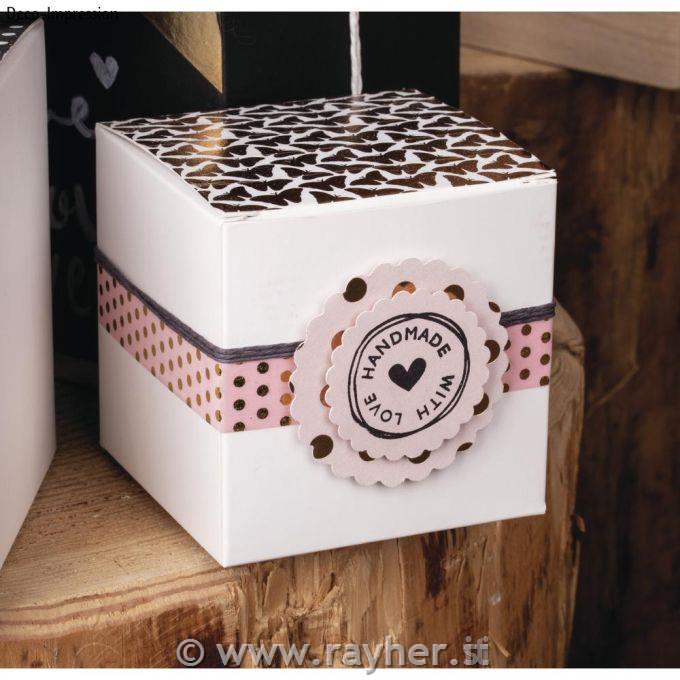 Škatle papirnate zložljive, set 12, 7,5x7,5x7,5cm, bela