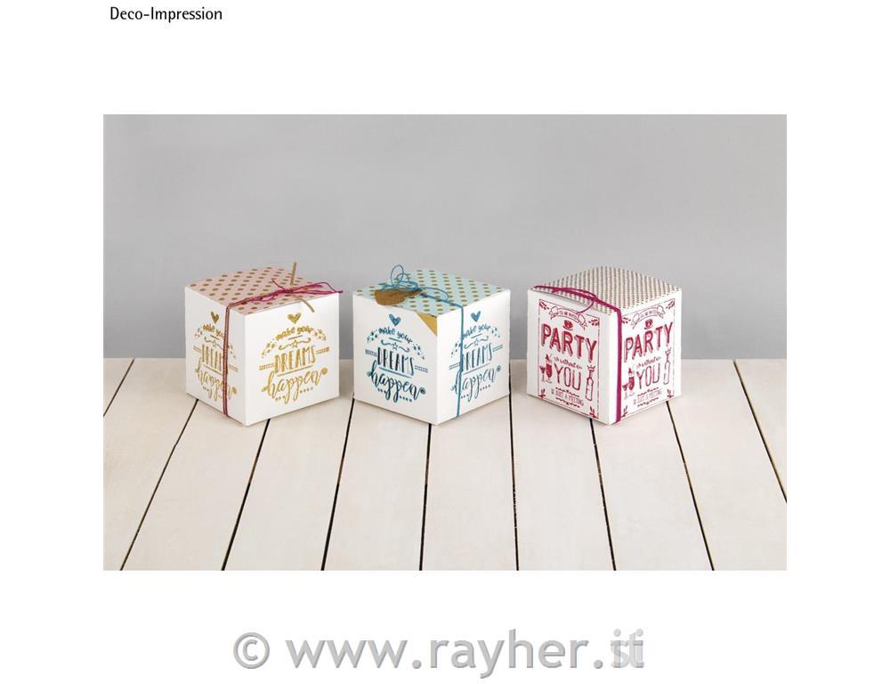 Scatola pieghevole, bianco, 10x10x10cm,set 6pz