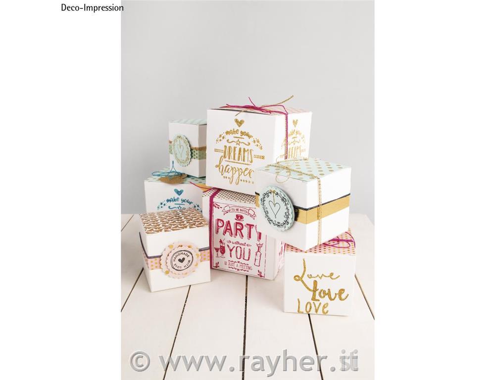 Scatola pieghevole, bianco, 10x10x10cm,set 6pz