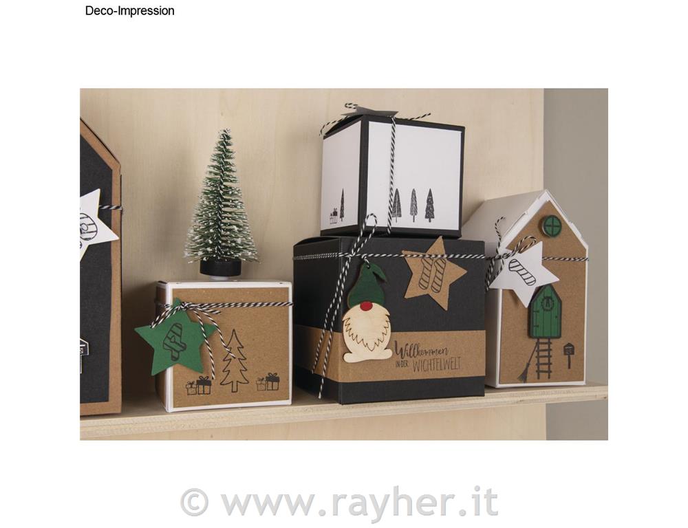 Škatle papirnate zložljive, 10x10x10 cm, 3 kosi, črna