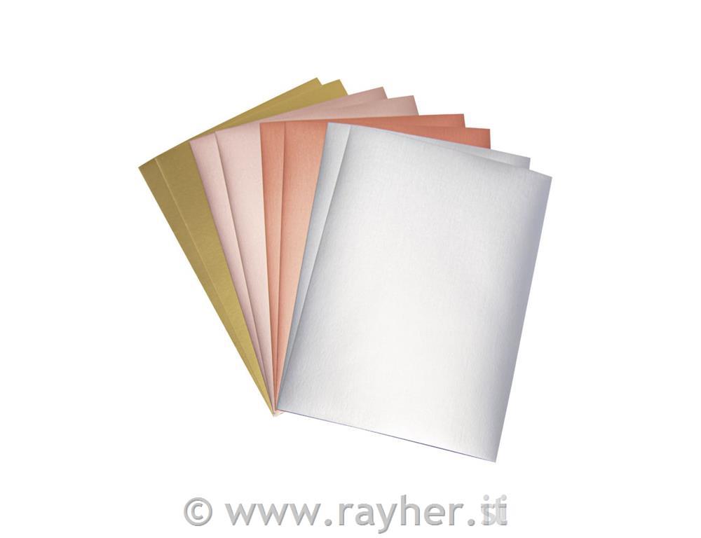 Effect-paper, metallic mat - Basics, A421x29,7cm, 250g/m2, 4 colours, 8 sheets