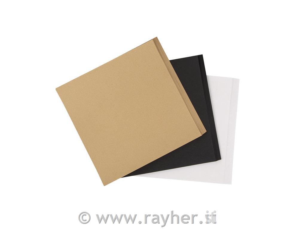 Origami papir 15x15 cm 100 kosov 80-100g črn, bel, naravn.b.