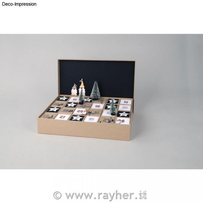 Scatole 6x6x6cm in scatola 26x38x7cm"calendario dell'avvento"