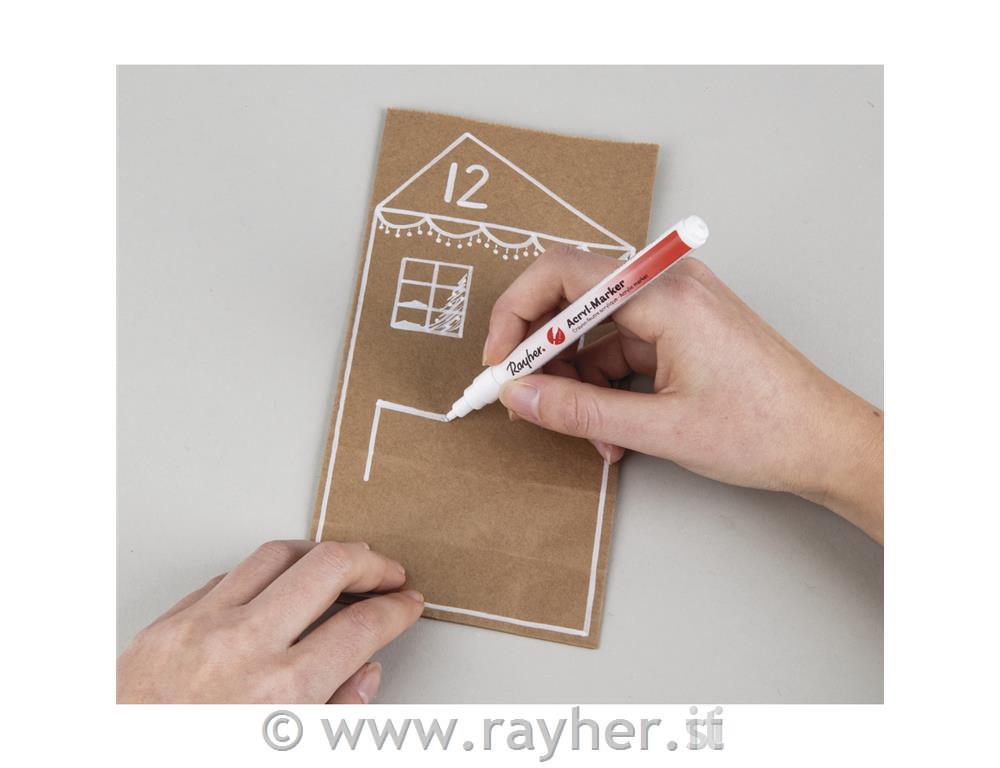 Adventni koledar iz papirnih vrečic; 24 vrečic, flomaster, vrvica