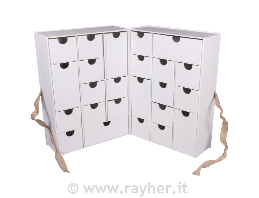 Paper-mâché Advent calendar 21x14,8x29cm