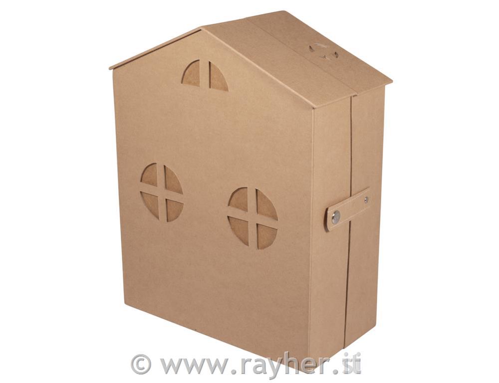 Adventni koledar iz papirne mase Hišica 24x12,4x30,2 cm