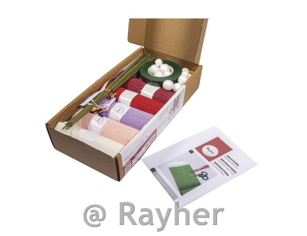 Set per creare fiori di carta crespaColori misti, 105 g/m
