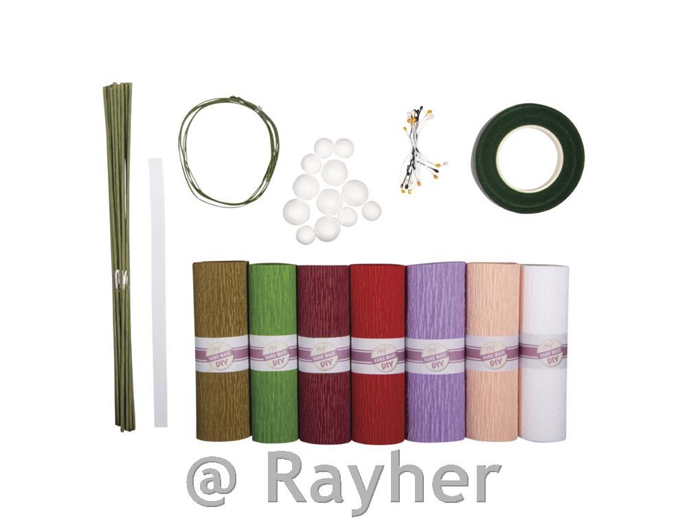 Set per creare fiori di carta crespaColori misti, 105 g/m