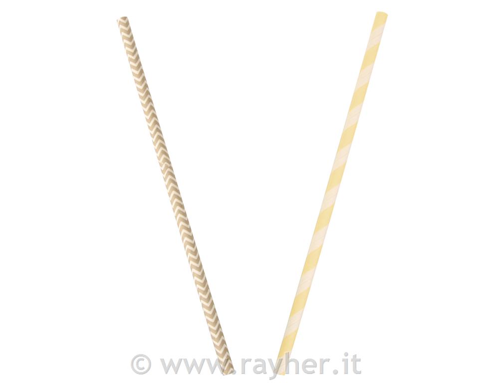 Paper straw, food grrade, Beige striped,