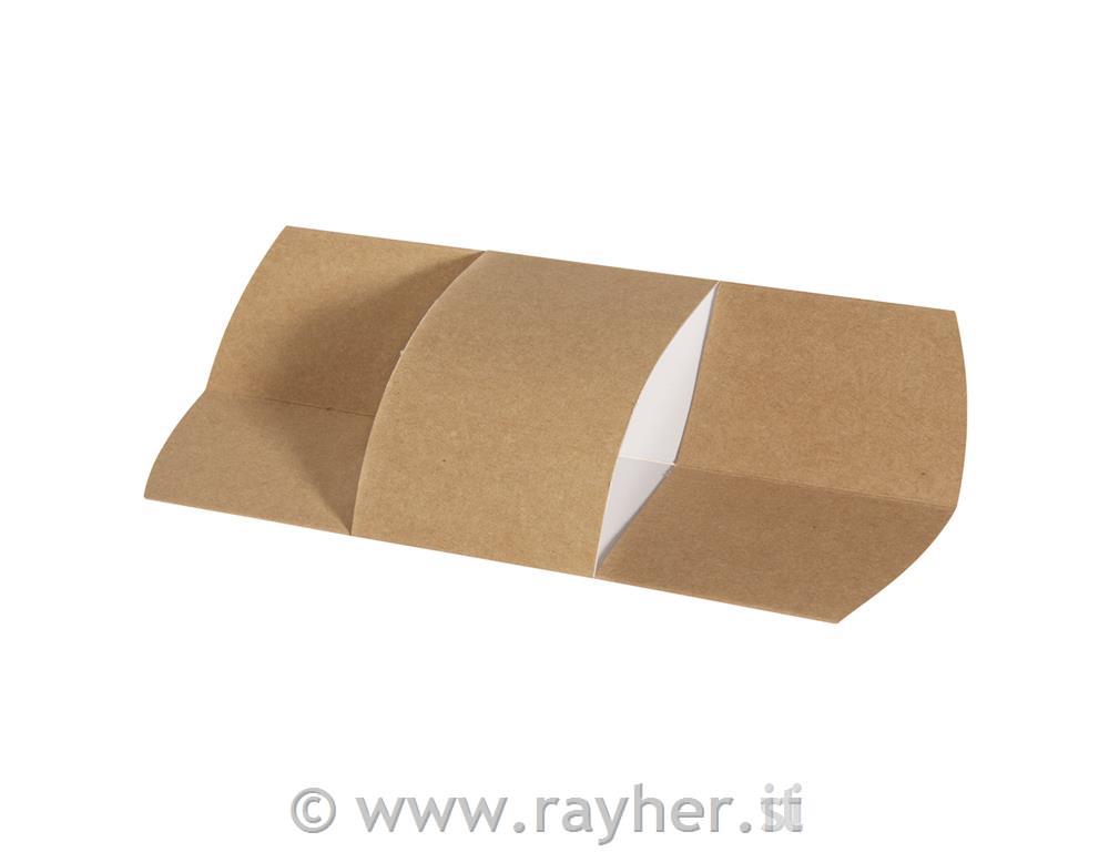 Cuff for cutlery, brown, food-safe10.2x22.5cm, tab-bag 4pc