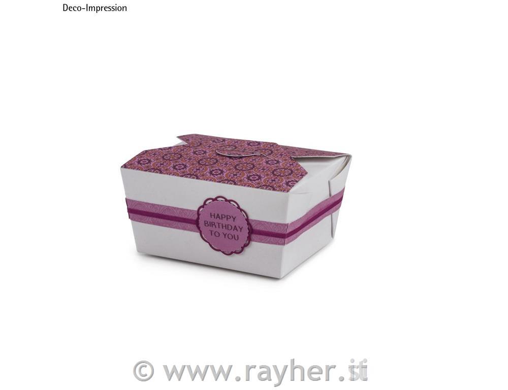 Box regalo, 600ml, bianco, 12x10,5cm, auso alimentare, set 4pz