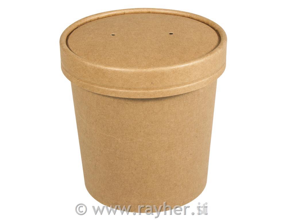 Bicchiere carta bio con coperchio, 300ml7,5x9cm, a uso alimentare, set 4pz