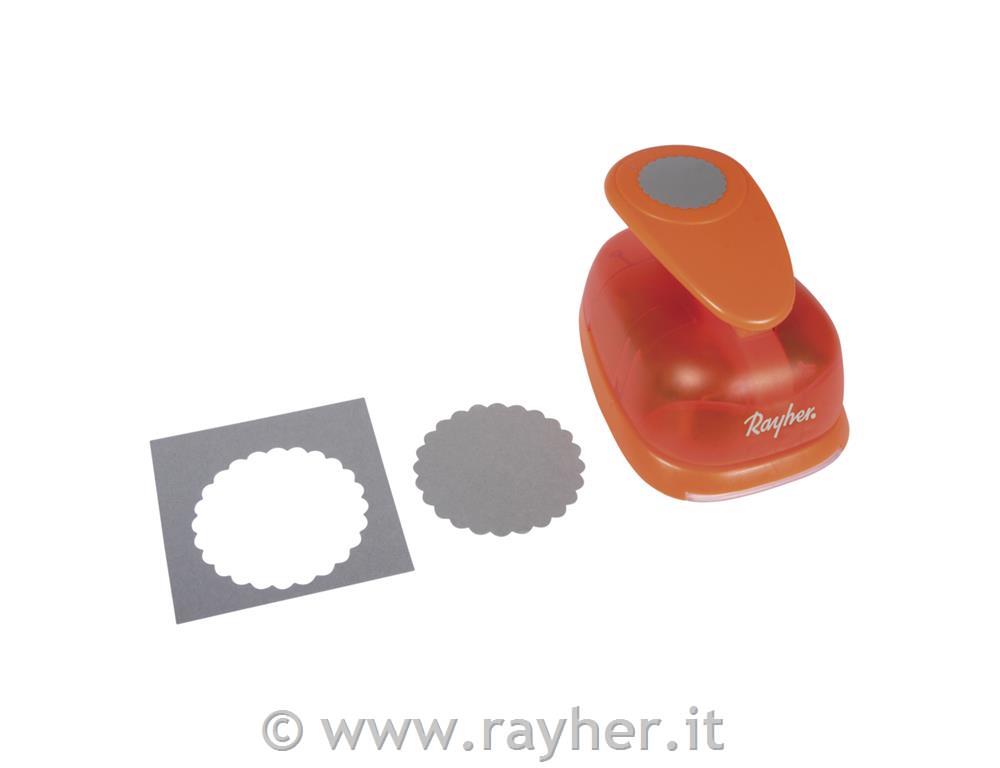 Perforatore: tondo c. bordo decorativo,(3"), bus.blister 1pz