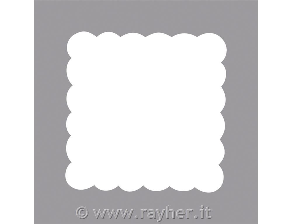 Perforatore: quadrato c. bordo decorativ2,7x2,7cm, (1 1/2"), bus.blister 1pz