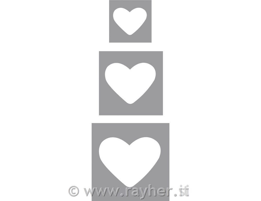 Set perforatori: cuori1,6cm+2,54cm+3,81cm, bus.blister 3pz