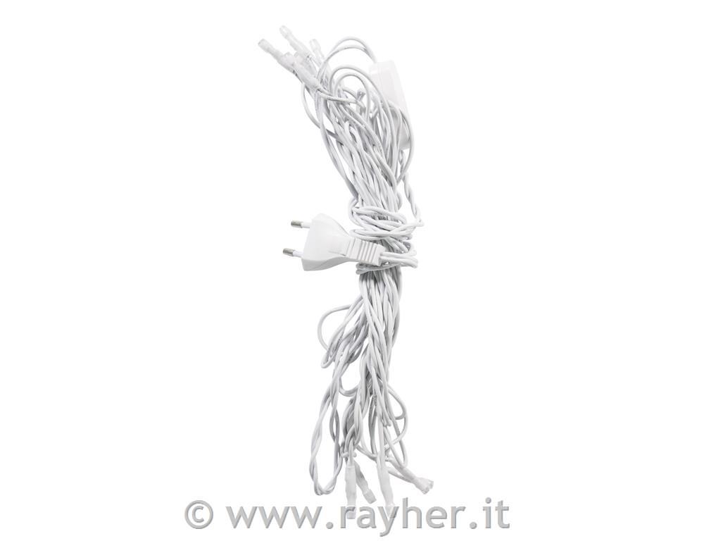 LED lučke, bel kabel 5,25 m, 10 lučk notr.uporaba