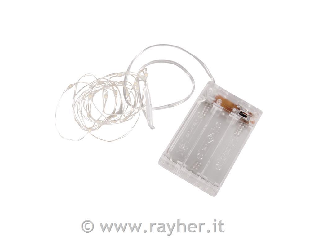 Mini LED lučke, rumena svetloba, 2,2m 20 lučk, na baterije