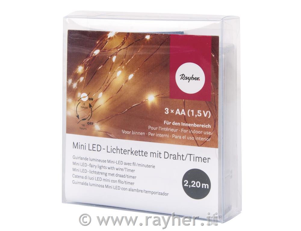 Mini LED lučke, rumena svetloba, 2,2m 20 lučk, na baterije