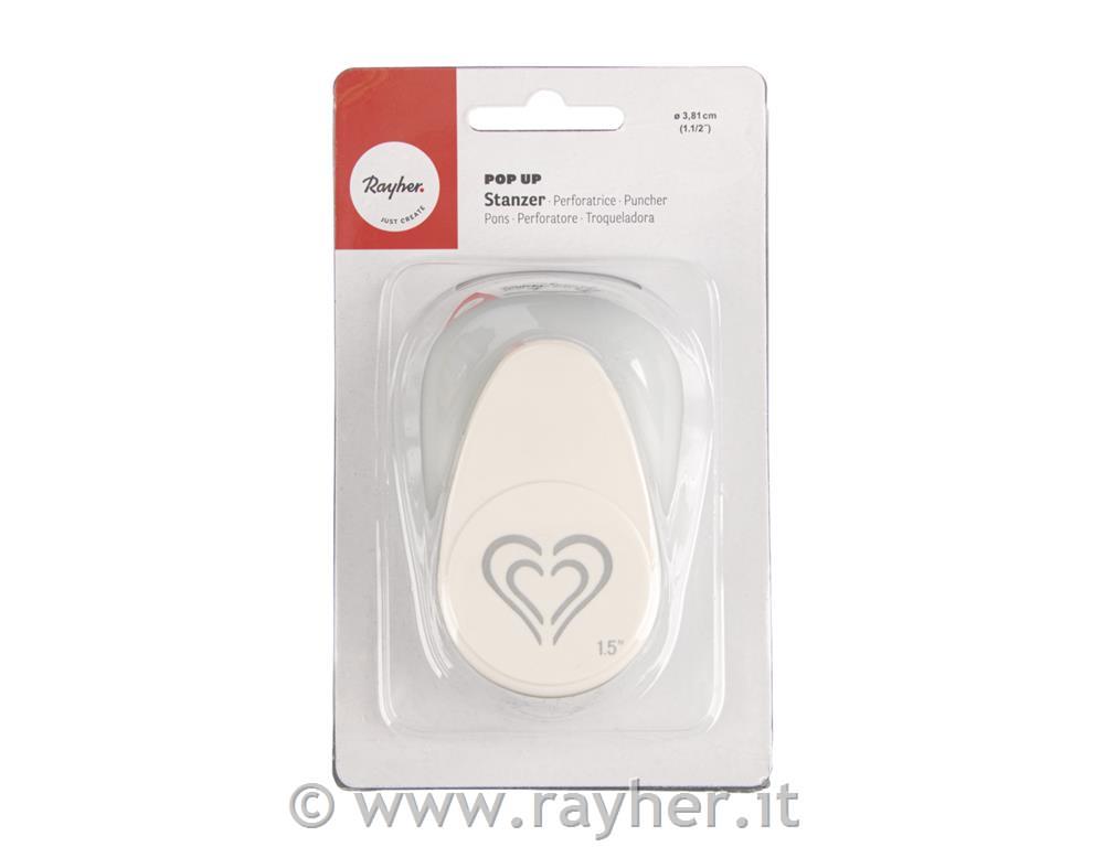 Pop Up puncher Heart, 3.81cm o(1 1/2"), tab-blister 1pc