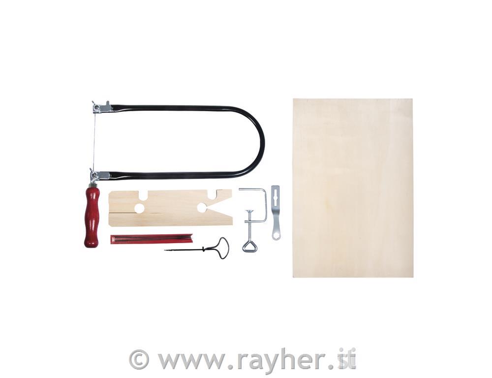 Set sega da traforo incl. succhiello, incl. tavola compensato, box 1set