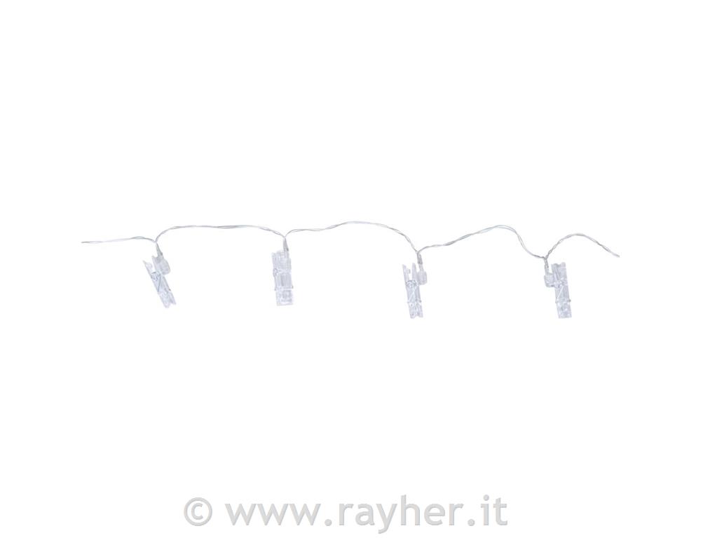 Lučke LED (25x) s ščipalkami, rum.svetloba, 390cm