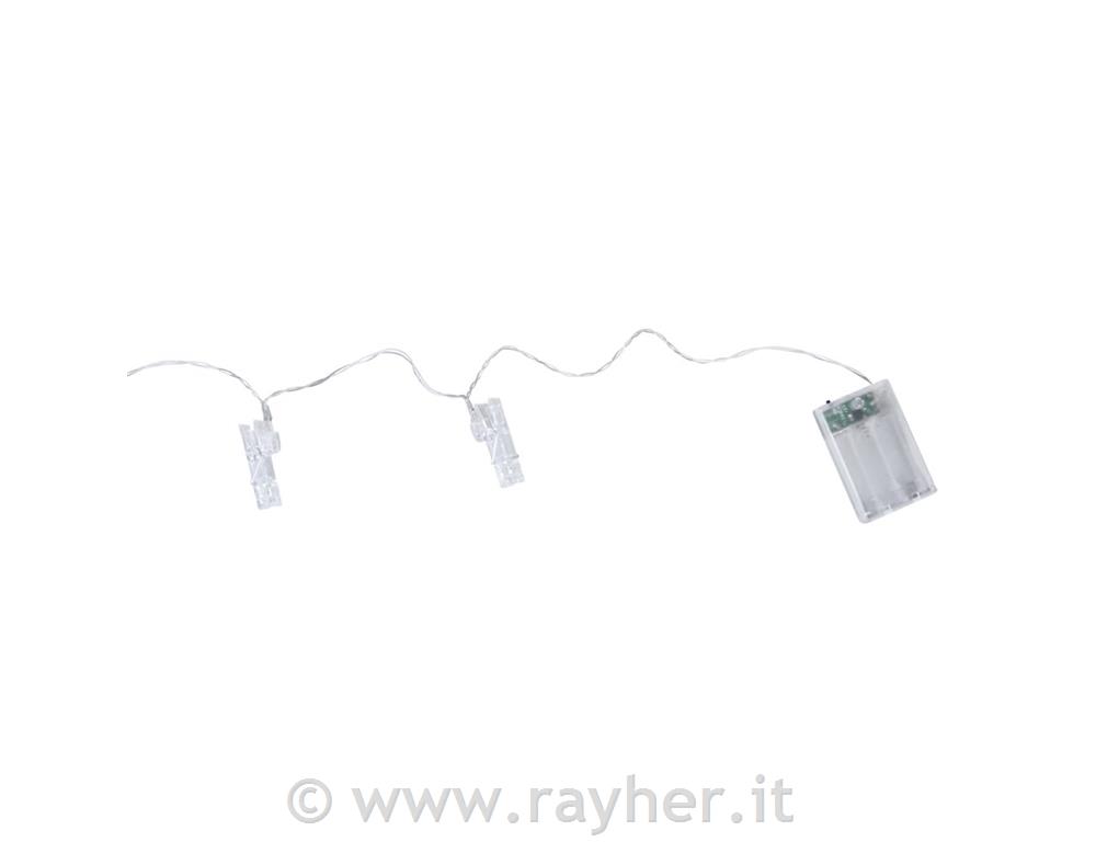 Lučke LED (25x) s ščipalkami, rum.svetloba, 390cm