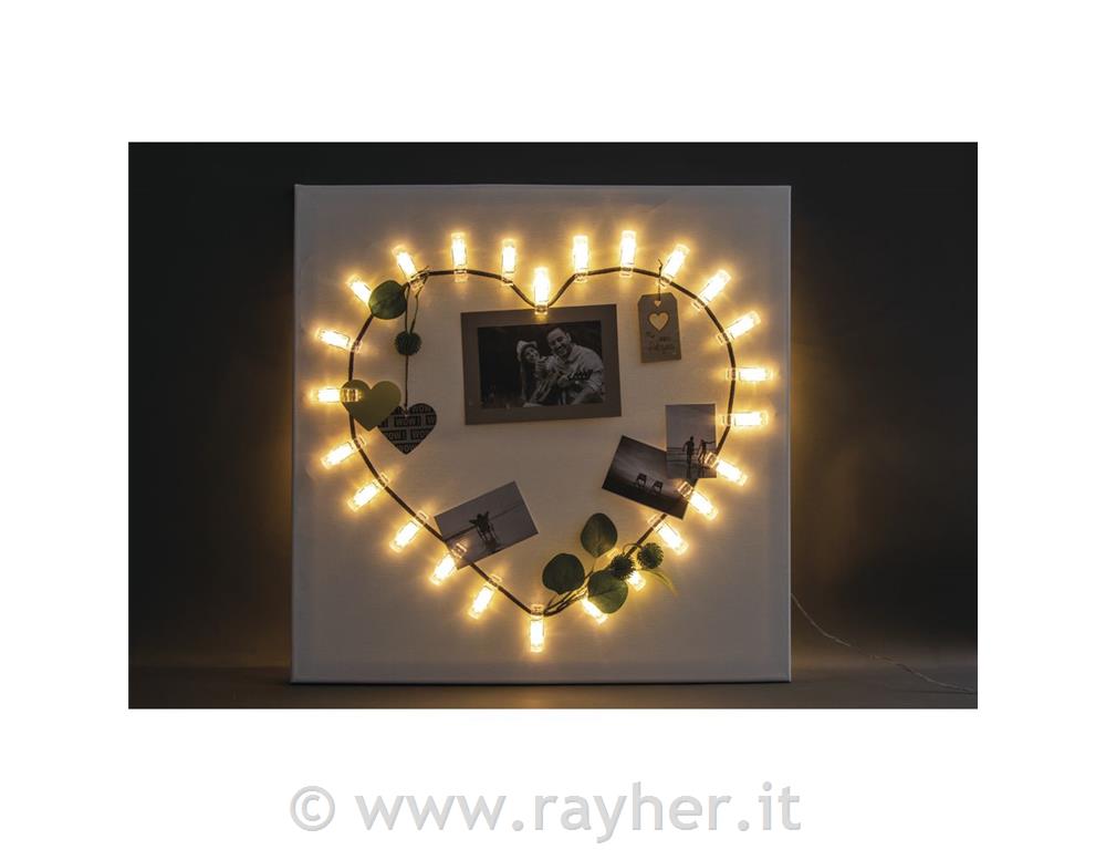 Lučke LED (25x) s ščipalkami, rum.svetloba, 390cm