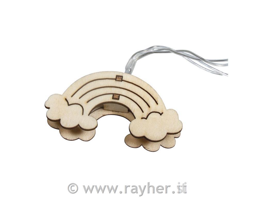 Lučke LED (10x) z mavricami, rum.svet., 175cm, na baterije