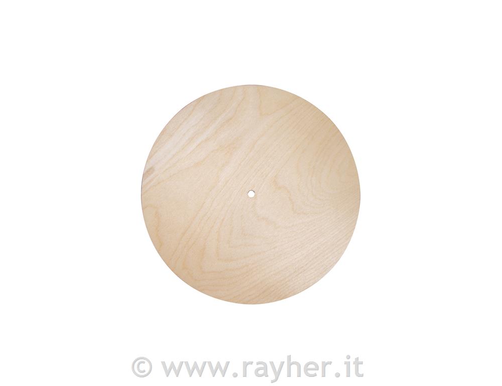 Tavola legno tonda, FSC Mix Credit, 25cm, naturale, foro 7,6mmo,spessore 6mm, b