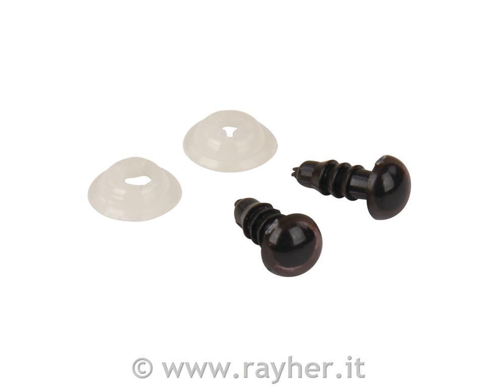 Plastična očesa varn. rjava 6 mm 10 kos