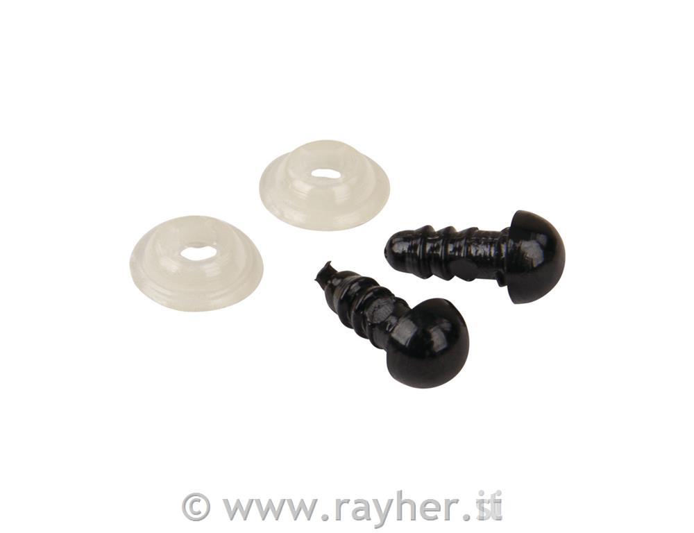 Plastična očesa varn. črna 6 mm 10 kos