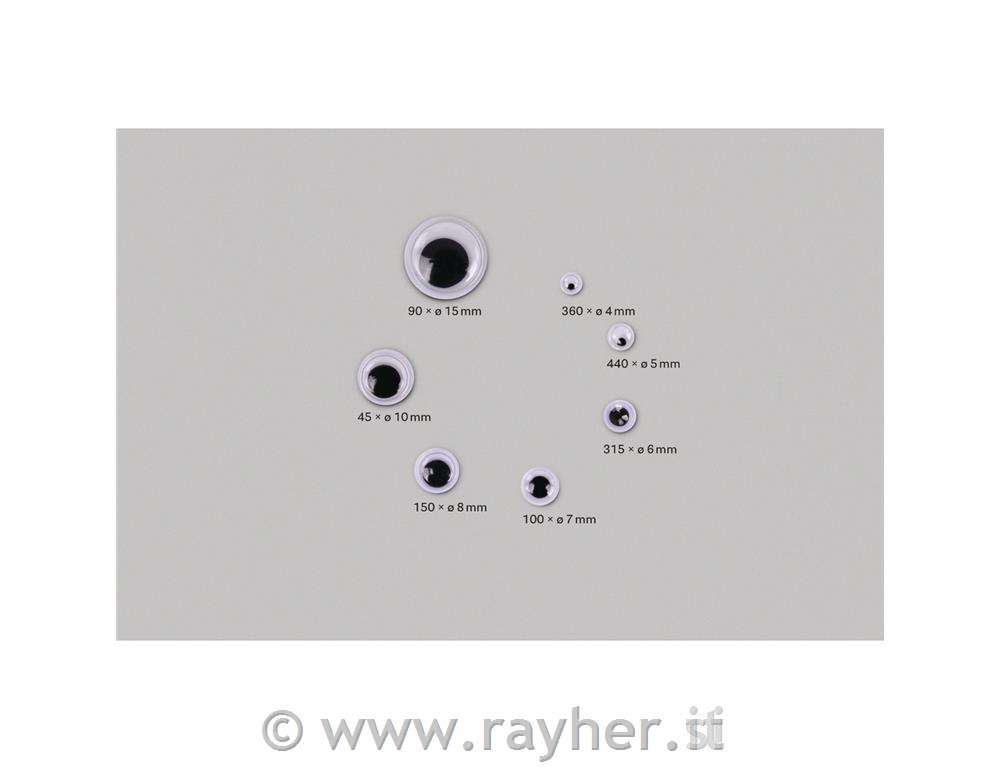 Occhi movibili plastica adesivi 1500 pc