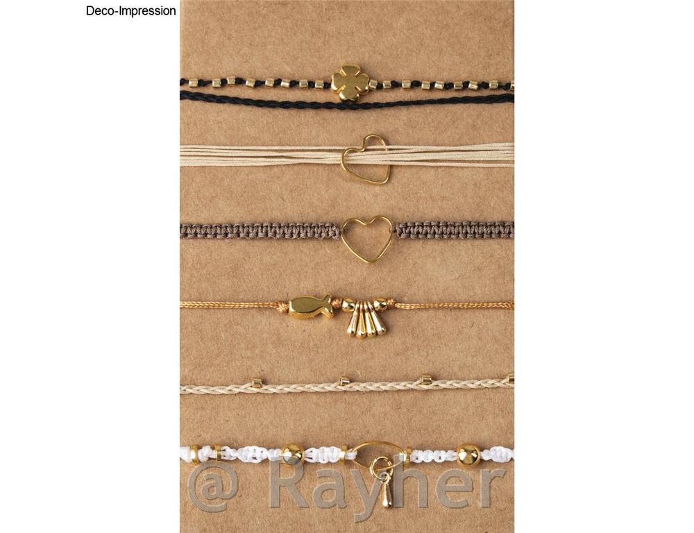 Deco cord 0.5mm, natural4 colours, 5m of each, 20m