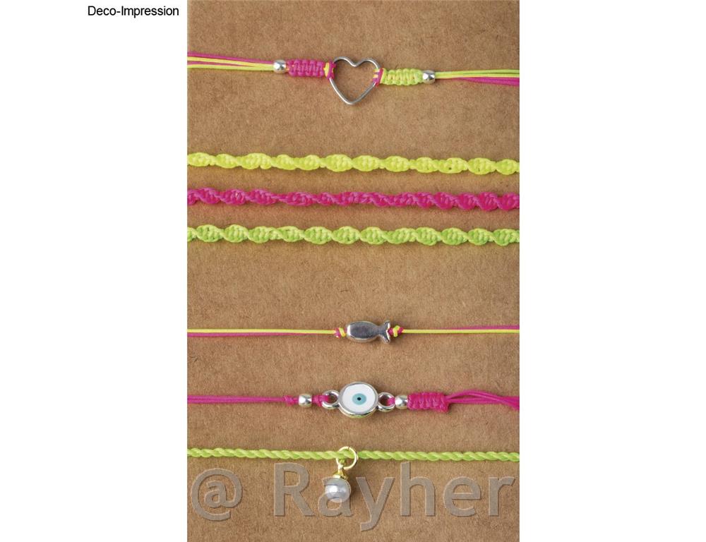 Cordino decorativo 0,5 mm, fluo4 colori, 5 m ciascuno, 20 m