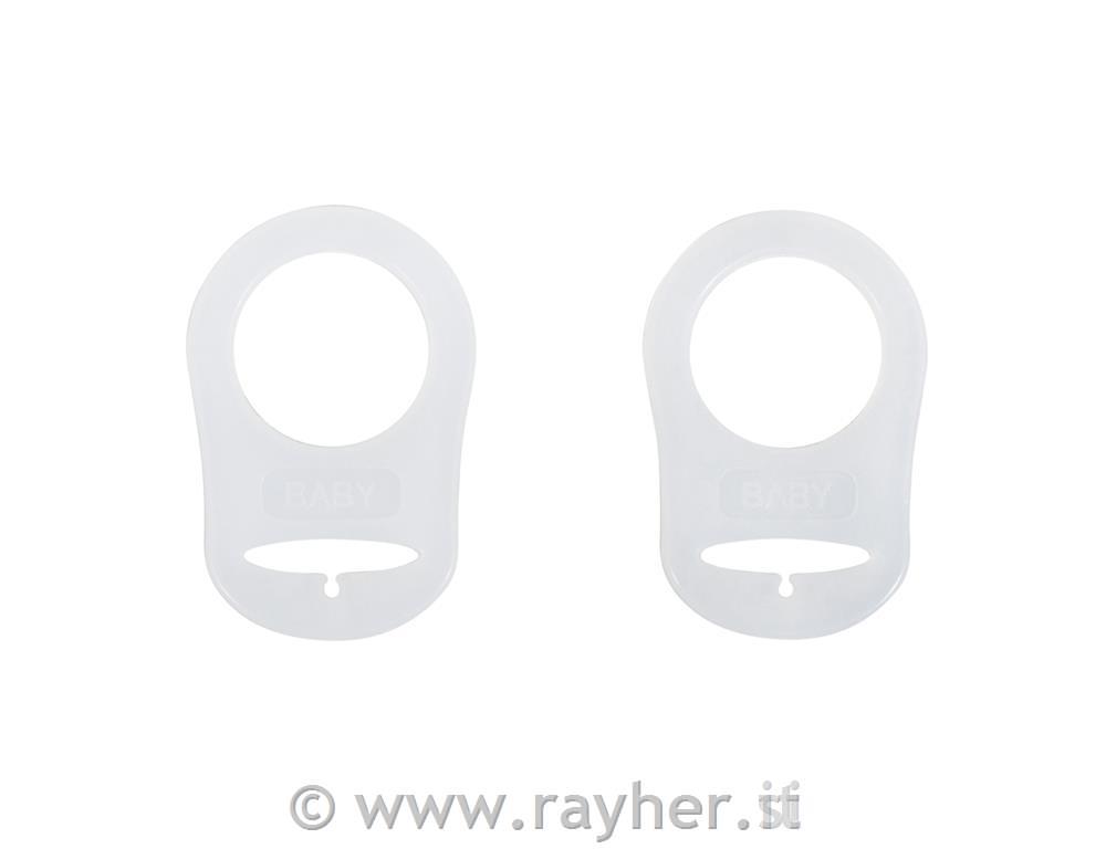 Silicone pacifier adapter ringtab-bag 2pcs